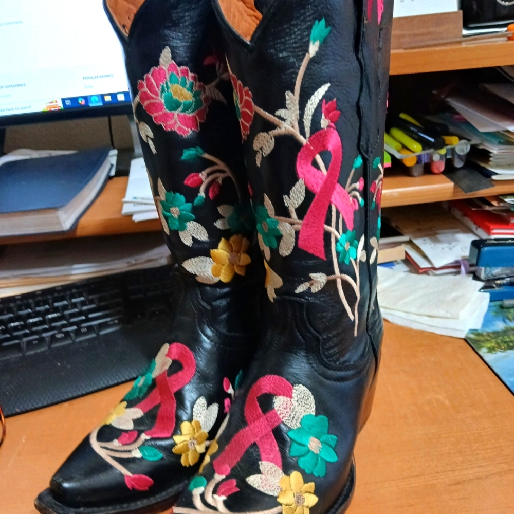 Cowboy Pros Breast Cancer Embroidered COWBOY BOOTS